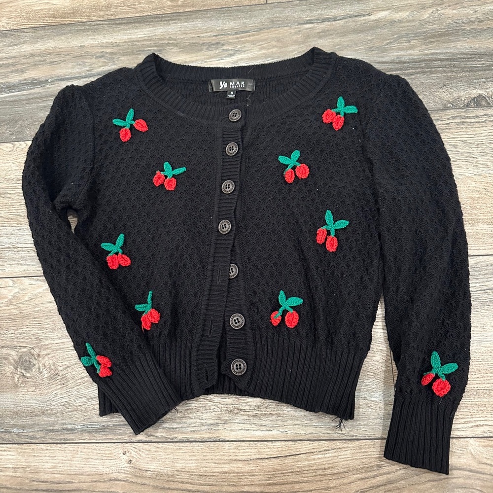 Cherry cropped cardigan